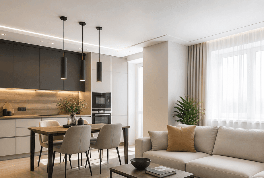 Интерьер проекта: Апартаменты для аренды — 36 м²